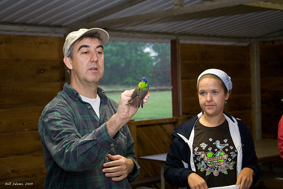 Dr. Doug Wood with a Painted Bunting