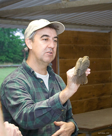 Dr. Doug Wood with a Swainson's Thrush